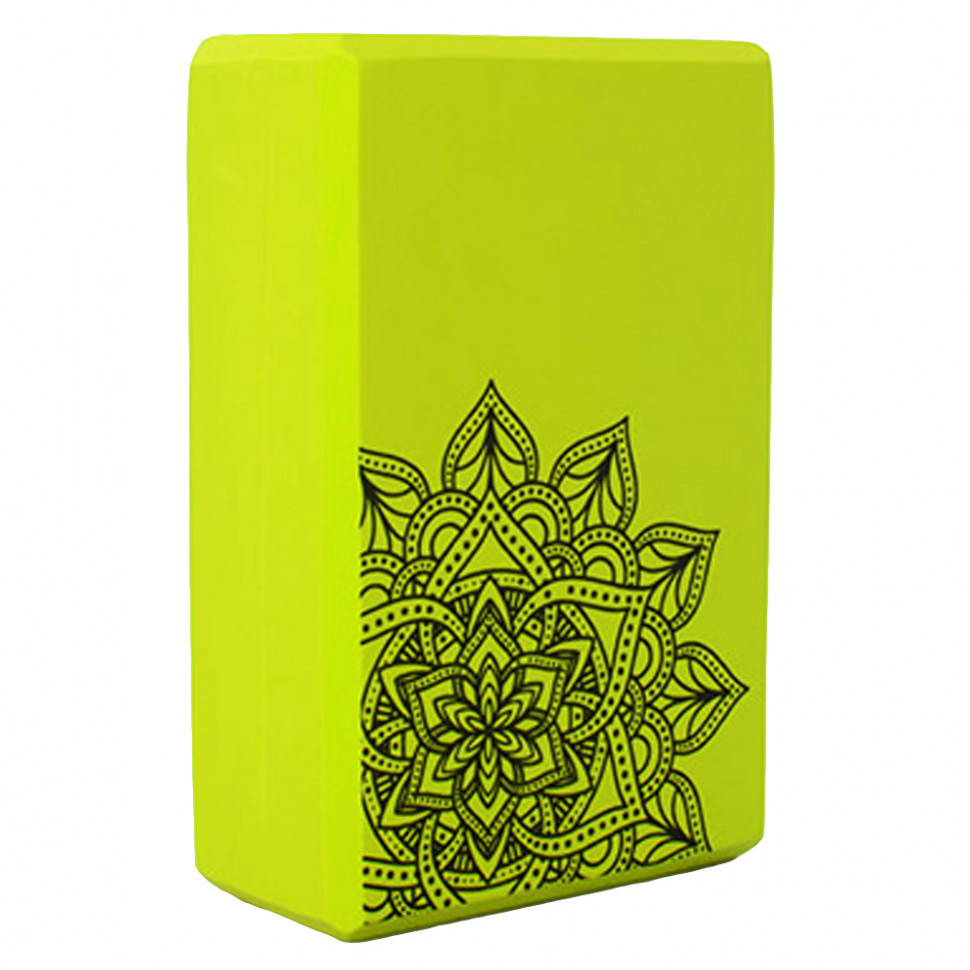 Блок для йоги і розтяжки MS 0858-5 з малюнком Зелений, фото 1