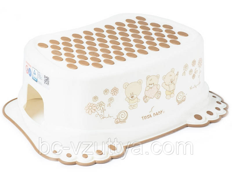 Сходинки дитячі антиковзкі у ванну Teddy Bear white pearl