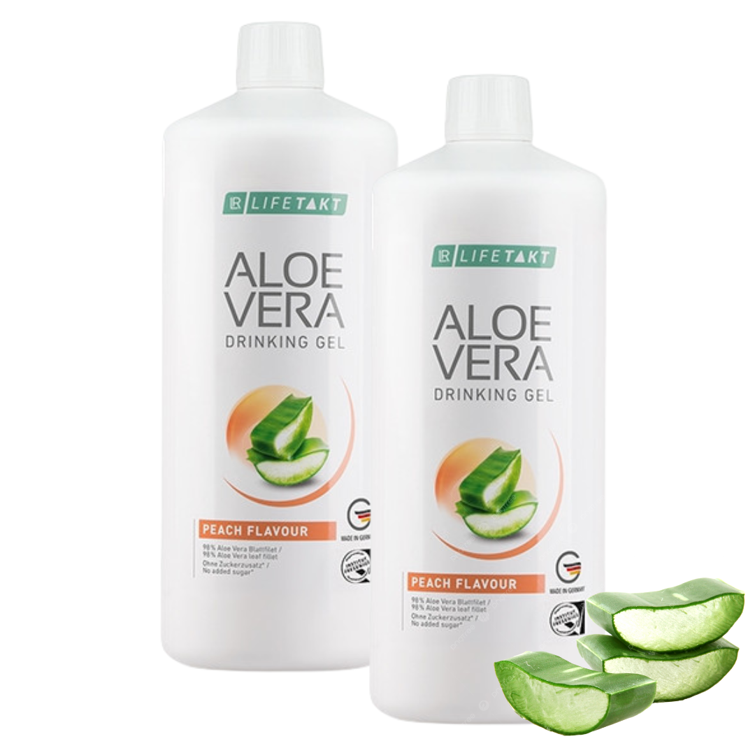 Гель Питний Гель Алое Віра Персик LR Aloe Vera 98,2% без цукру, 2 пляшки, комплект Німеччина
