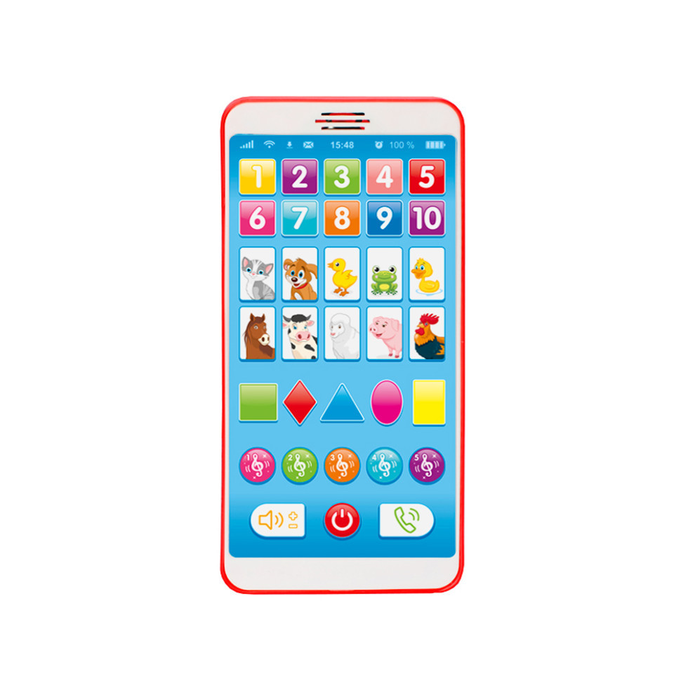 Дитячий розвиваючий Телефон M 3675, 20 віршиків, 5 пісень, цифри Червоний, фото 1