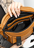 Повсякденна молодіжна стильна сумка бананка шкіряна жіноча великого розміру з безліччю кишень, фото 9