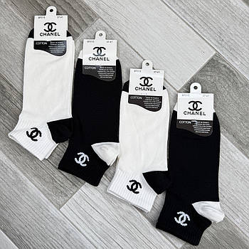 Шкарпетки жіночі демісезонні бавовна короткі Chanel Tennis, розмір 37-41, асорті, 015-11