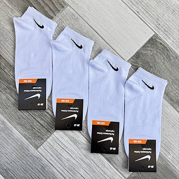 Шкарпетки жіночі демісезонні бавовна Nike Performance, Туреччина, розмір 36-40, короткі, білі, 05146