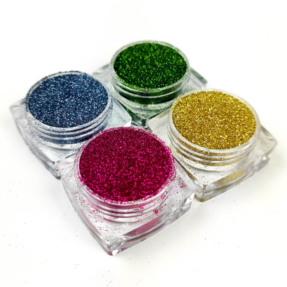 Набір гліттера для біо-тату «Базовий №2» glitter-set-4x-2, 4 кольори, фото 1