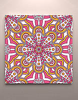 Картина печать на холсте этнический розовый узор декор интерьера художний принт 60х60