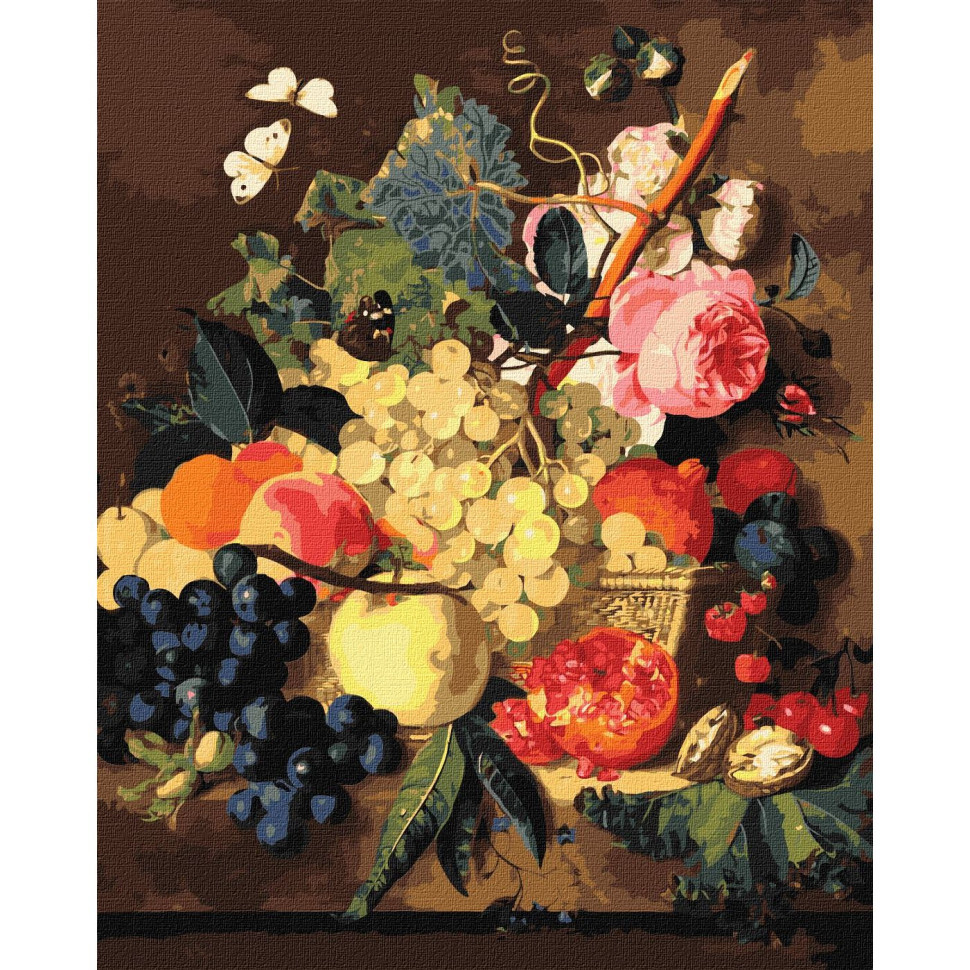 Картина за номерами "Кошик із фруктами" ©Jan van Huysum Ідейка KHO5663 40х50 см