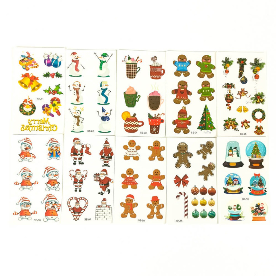 Набір дитячих тимчасових тату "Різдво та Новий рік №5" tattoo-mini-set-cmas-10-5, фото 1