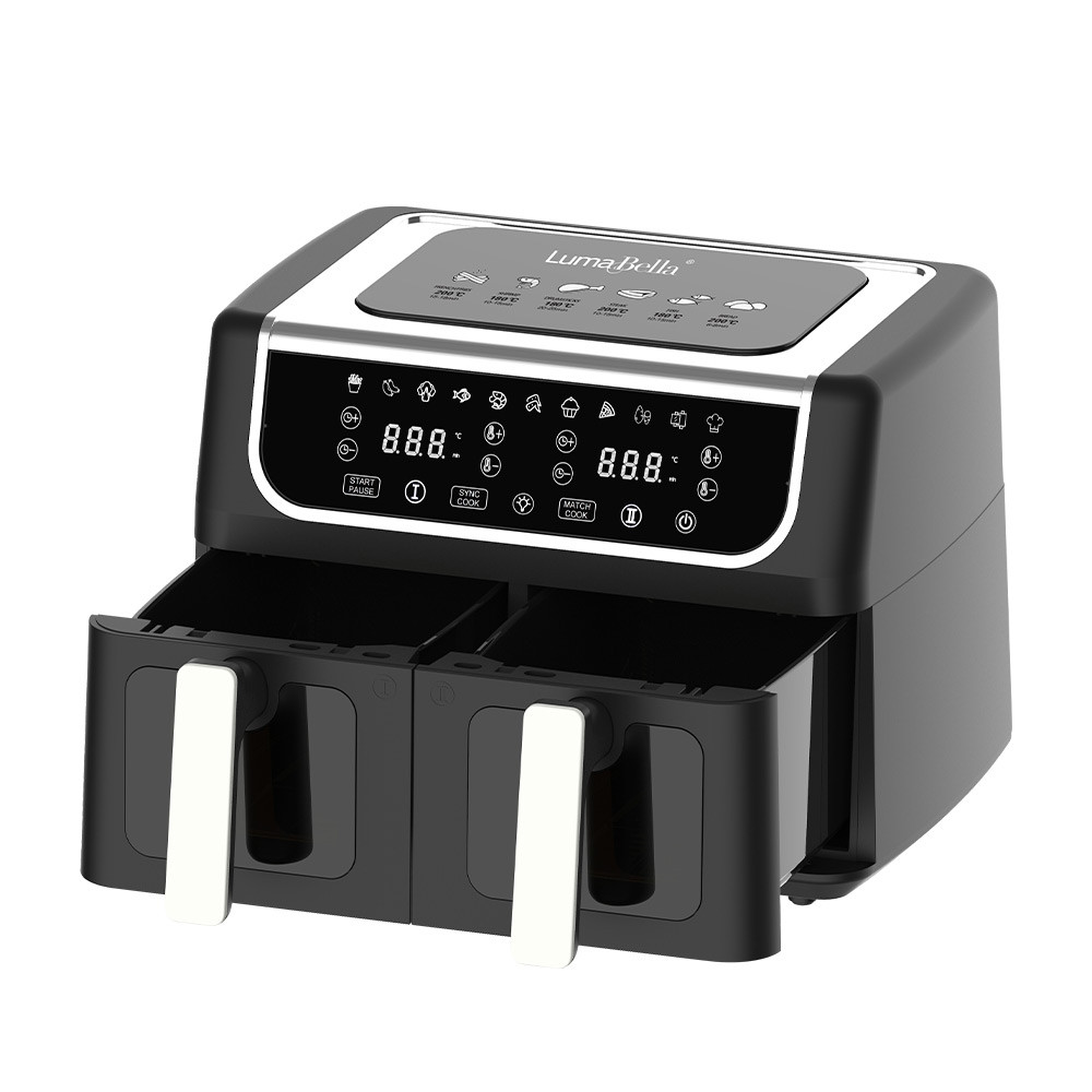Аерофритюрниця LumaBella LB-60015, 5.5 л+5.5 л, 3000 Вт, антипригарне покриття, таймер, регулювання температури, фото 1