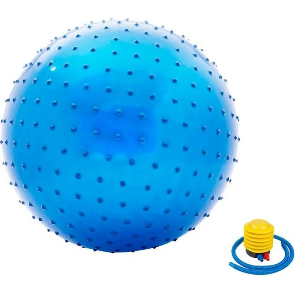 М'яч для фітнесу (фітбол) масажний "HMS" NE-MAS-65-B синій 65 см, фото 1