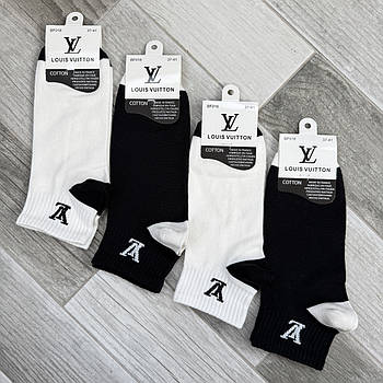 Шкарпетки жіночі демісезонні бавовна короткі Louis Vuitton Tennis, розмір 37-41, асорті, 016-11