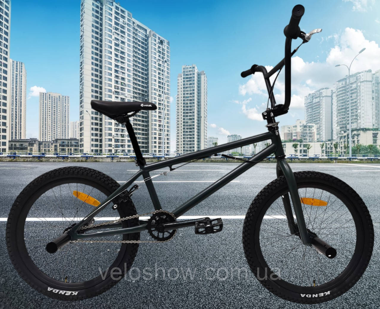 Стрибковий 20 BMX Titan Flatland трюковий велосипед (розворот керма 360) хакі матовий