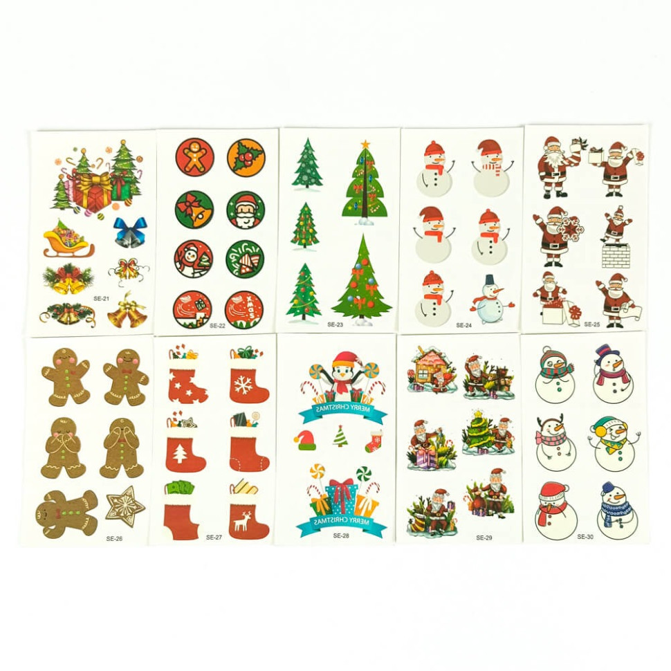 Набір дитячих тимчасових тату "Різдво та Новий рік №7" tattoo-mini-set-cmas-10-7, фото 1