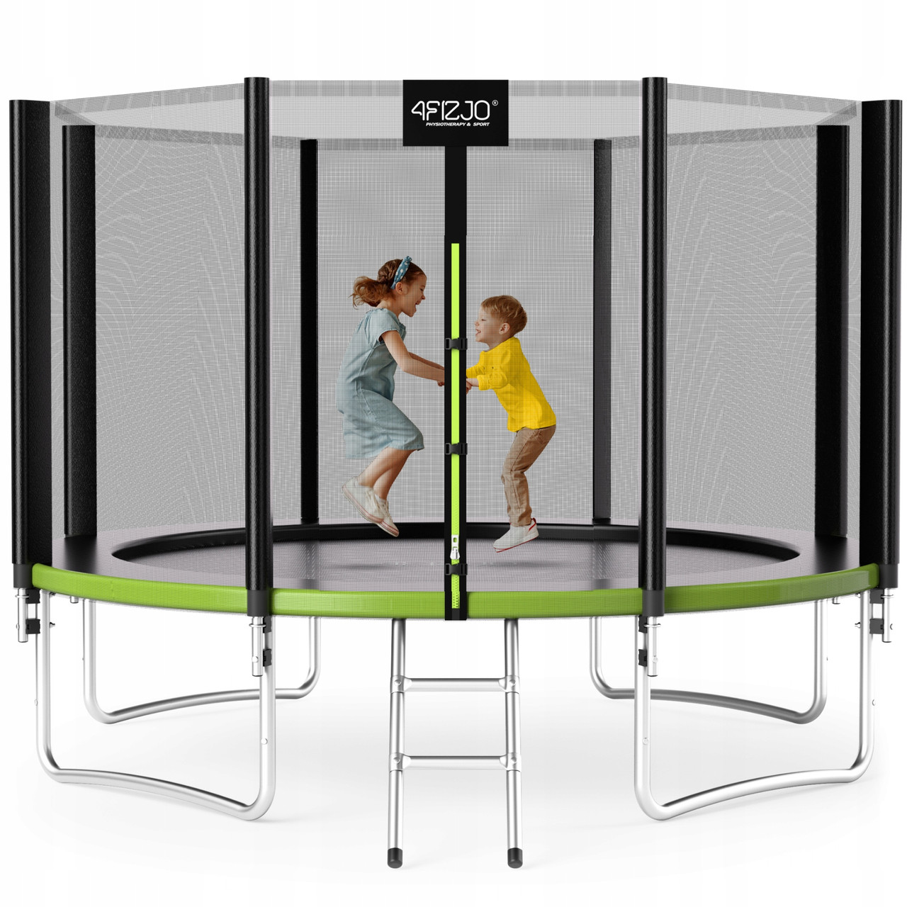 Батут з внутрішньою сіткою 4FIZJO Classic 12FT 374 см Black/Green (P-5907739312914)