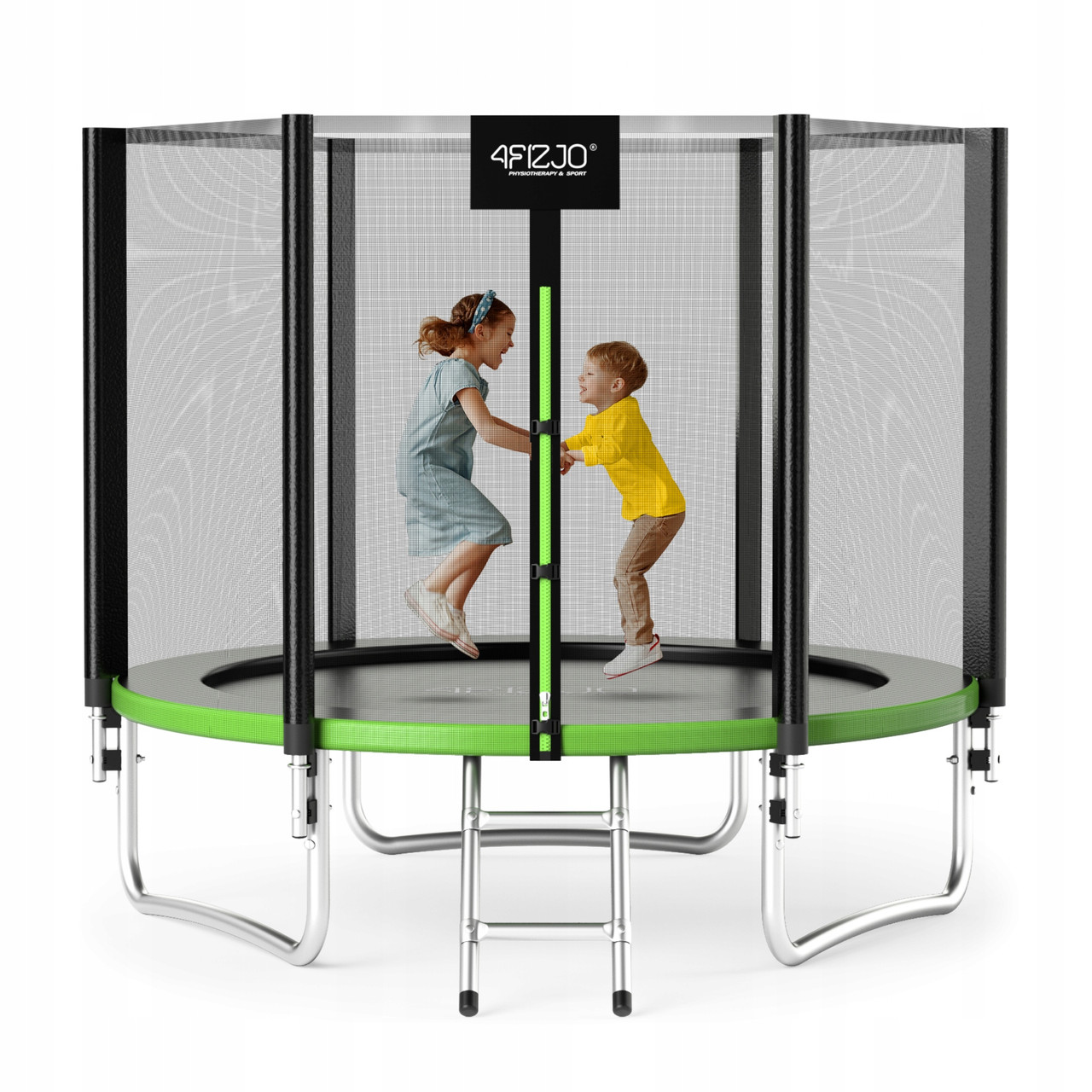 Батут з внутрішньою сіткою 4FIZJO Classic 8FT 252 см Black/Green (P-5907739314123)