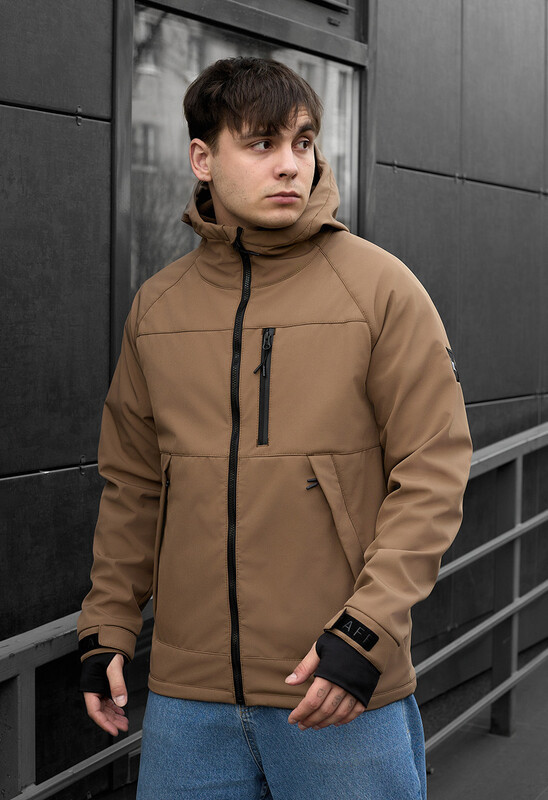 Універсальна куртка коричневого кольору Staff soft shell lokk brown