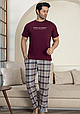 Чоловіча бавовняна піжама "SOMMEIL" футболка та штани в клітину .Топ!, фото 2