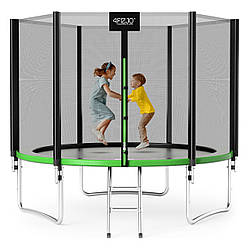 Батут з внутрішньою сіткою 4FIZJO Classic 10FT 312 см Black/Green (P-5907739314130) -UKMarket-