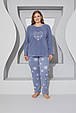Жіноча тепла піжама з флісу полар блакитна Сніжинка .Топ!, фото 9