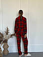 Жіноча тепла піжама з мікробайки в клітину червоно-чорна .Топ!, фото 3
