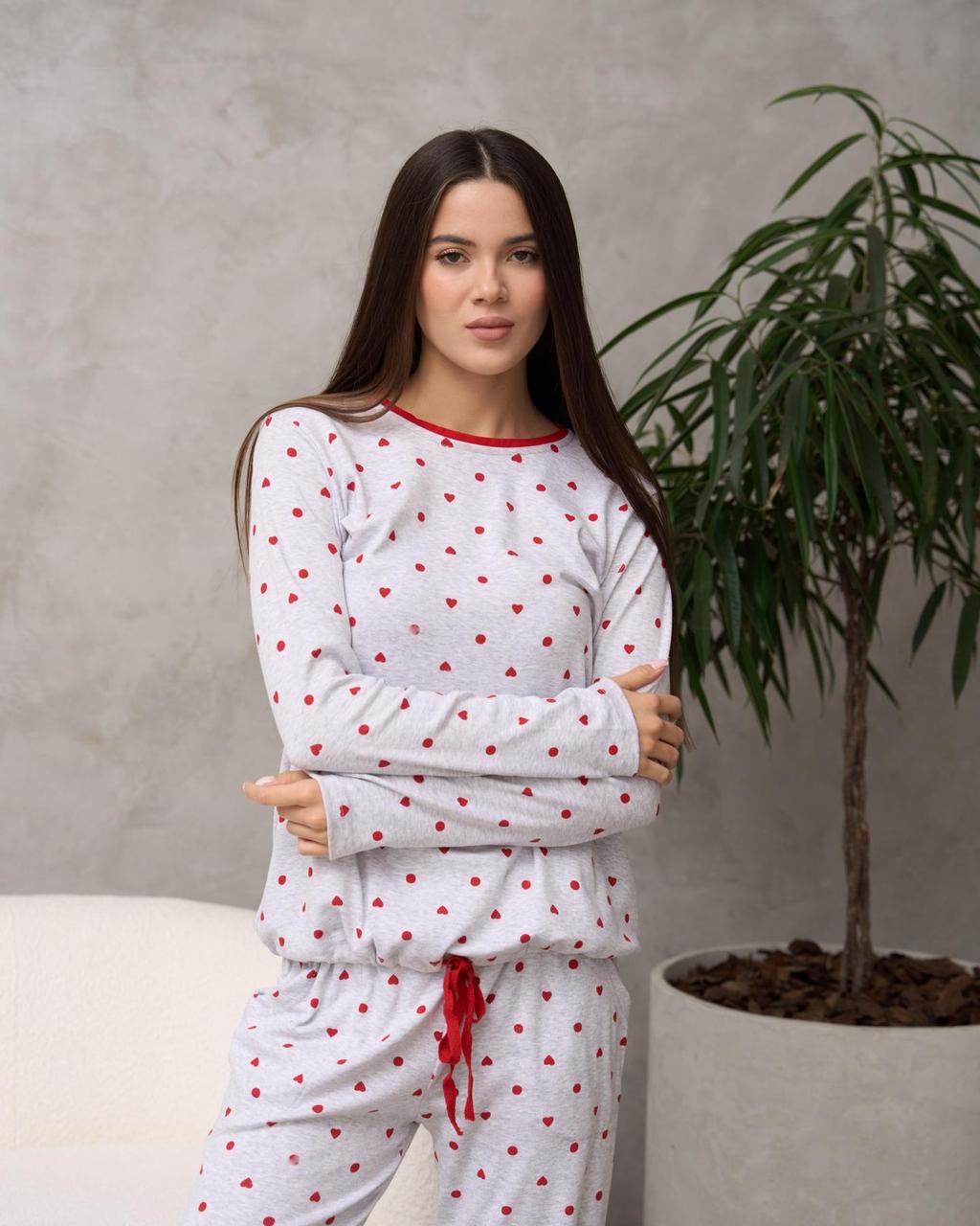 Жіноча трикотажна піжама Love .Топ!, фото 1