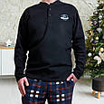 Чоловіча тепла City Love піжама з флісу полар, чорно-синя .Топ!, фото 2