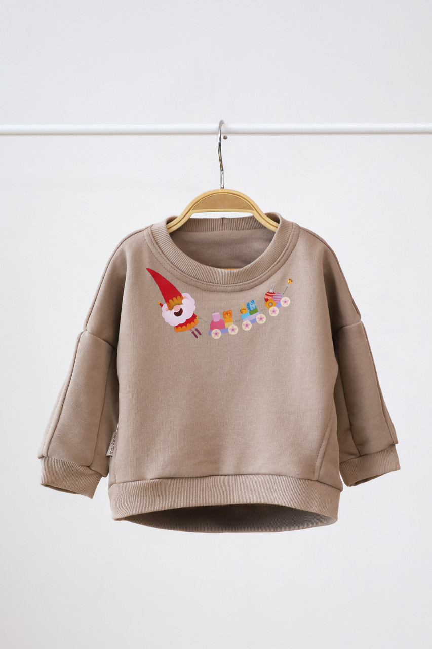 Новорічний дитячий світшот Gnome, темний таш. Топ!, фото 1