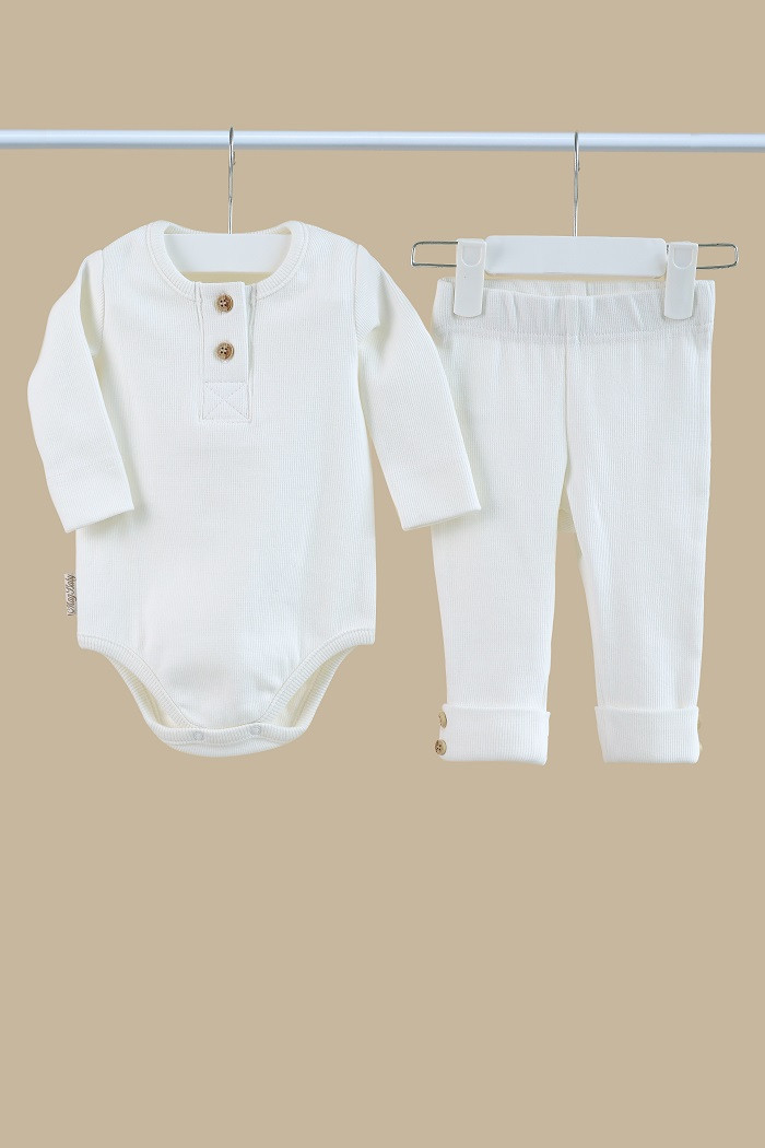 Набір боді з лосинами дитячий "Natural", молочний.Топ!, фото 1