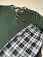 Чоловіча бавовняна піжама "Cameron" лонгслів та штани в клітину зелена .Топ!, фото 3