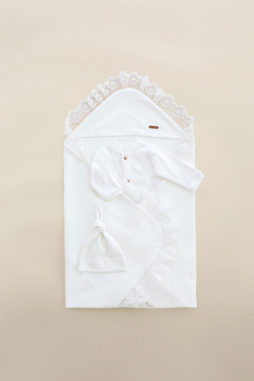 Дитячий комплект із чоловічком Lace, молочний.Топ!, фото 1