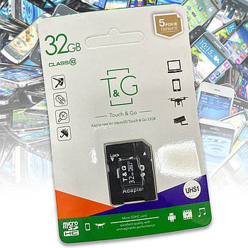 Карта пам'яті MicroSDHC 32GB Class 10 T&G (з адаптером)