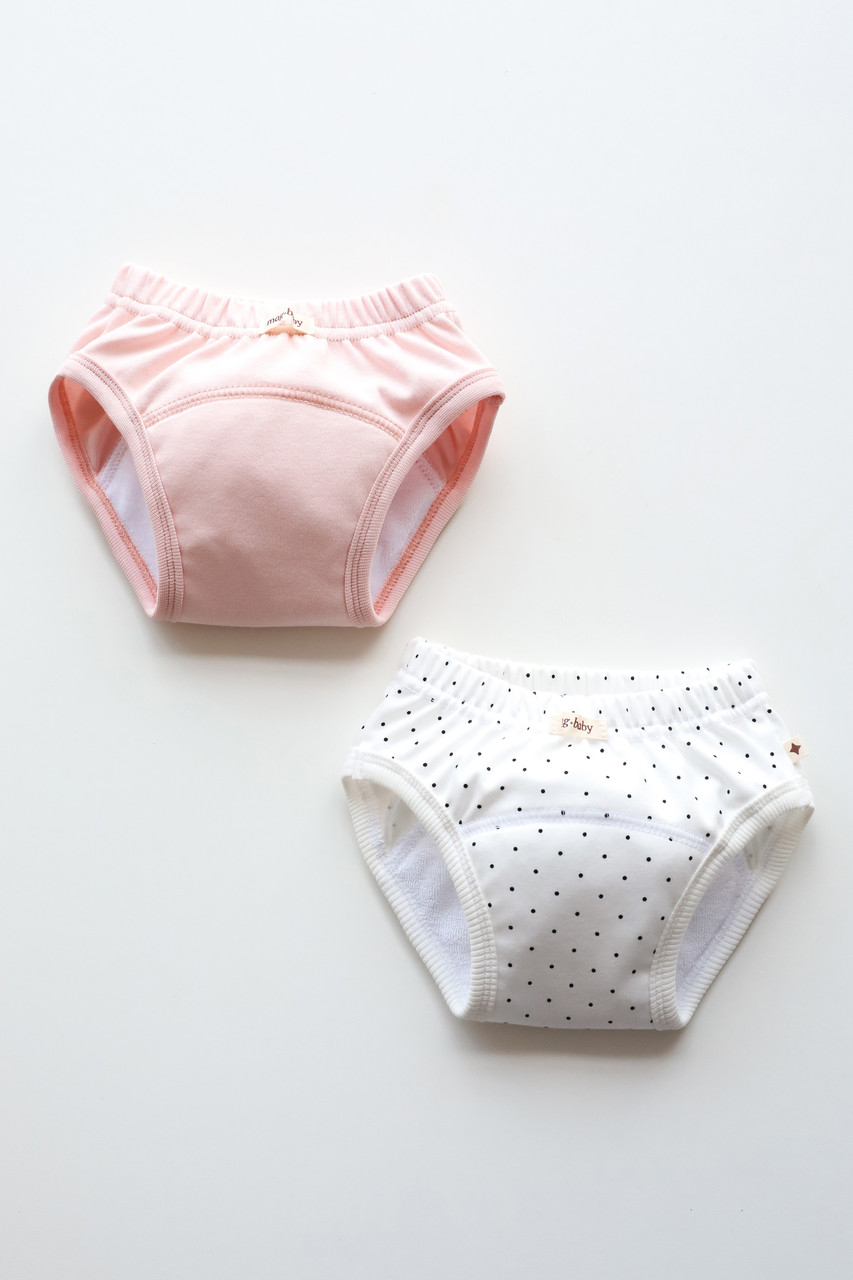 Набір тренувальних трусів, горошок на білому з рожевими.топ!, фото 1
