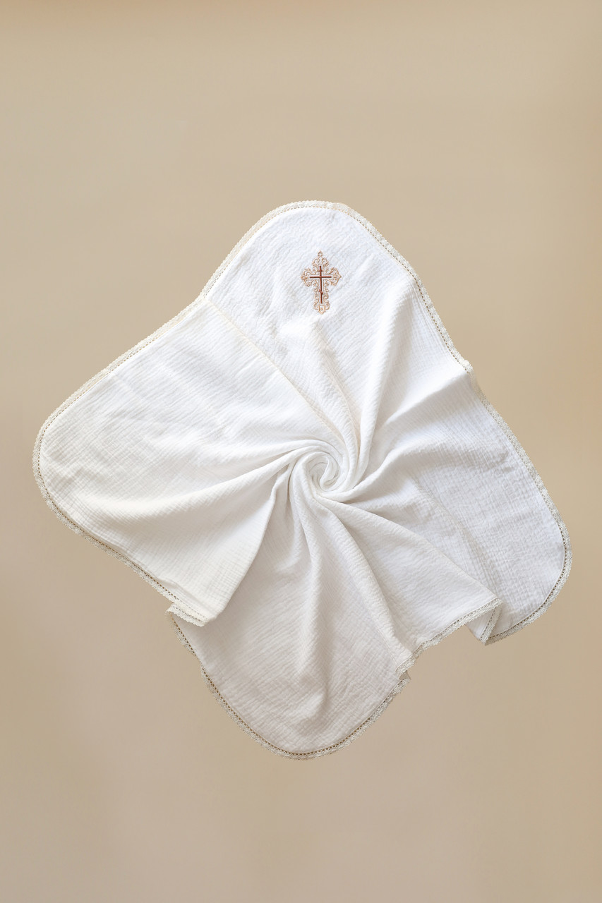 Крижма муслінова "Jeremy", Біла. Топ!, фото 1