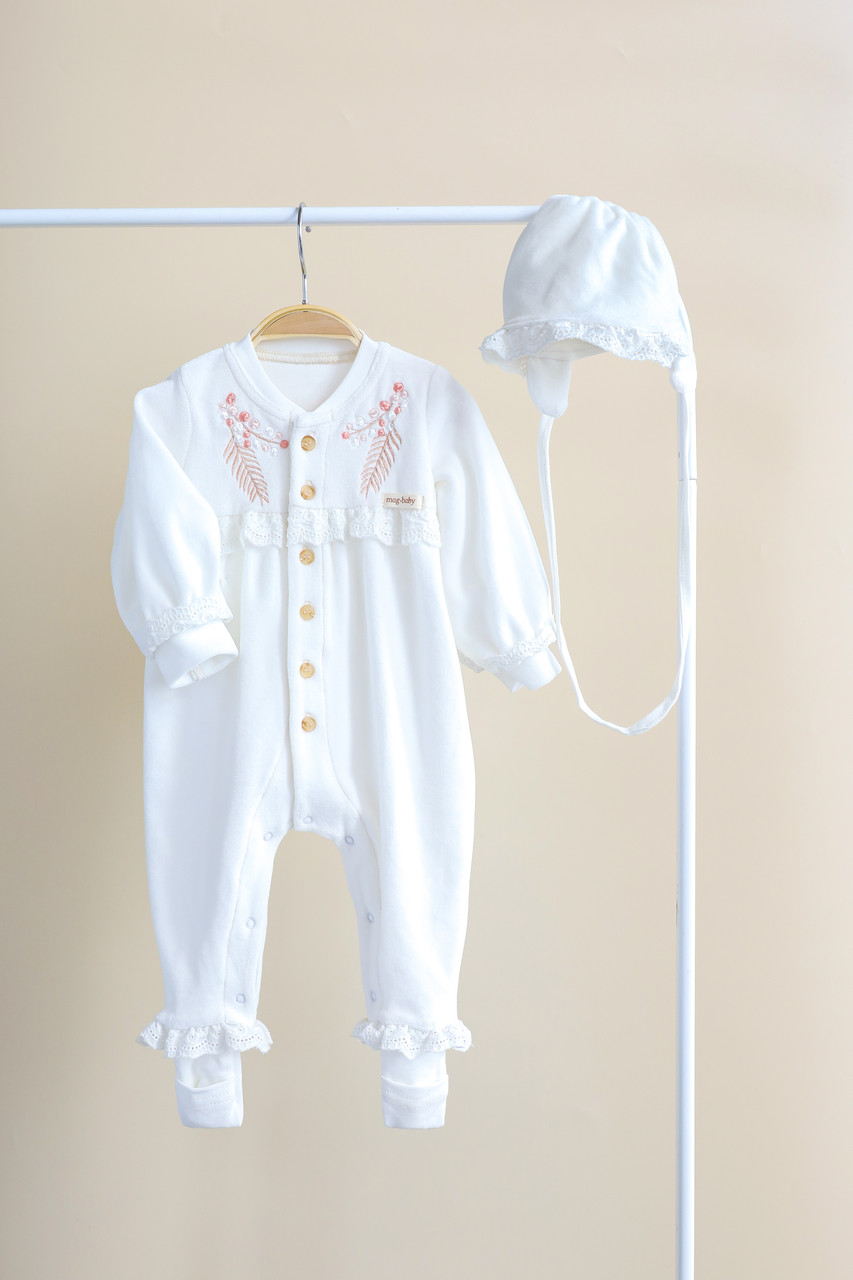 Чоловічок велюровий із шапочкою "Charlotte", Молочний.Топ!, фото 1