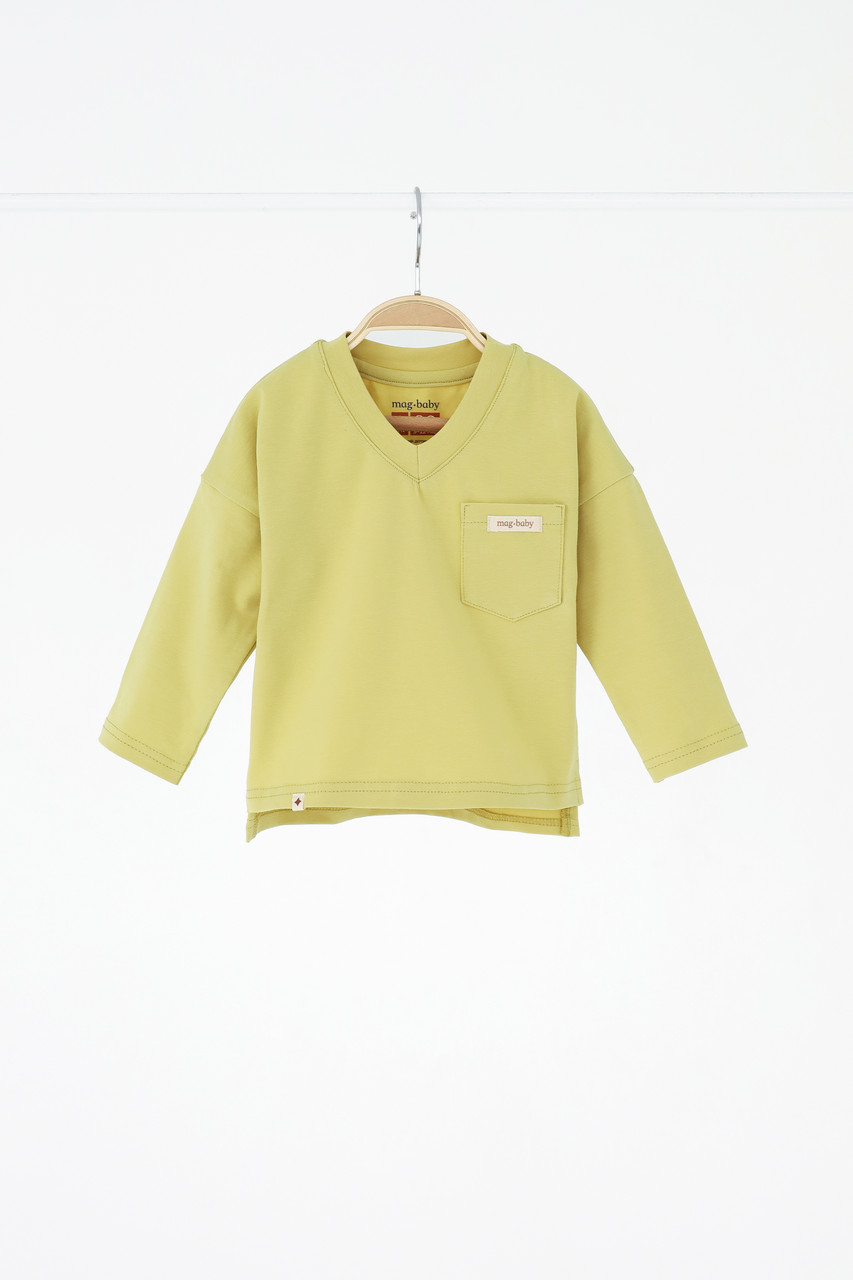Лонгслів дитячий "Pocket", Фісташковий. Топ!, фото 1