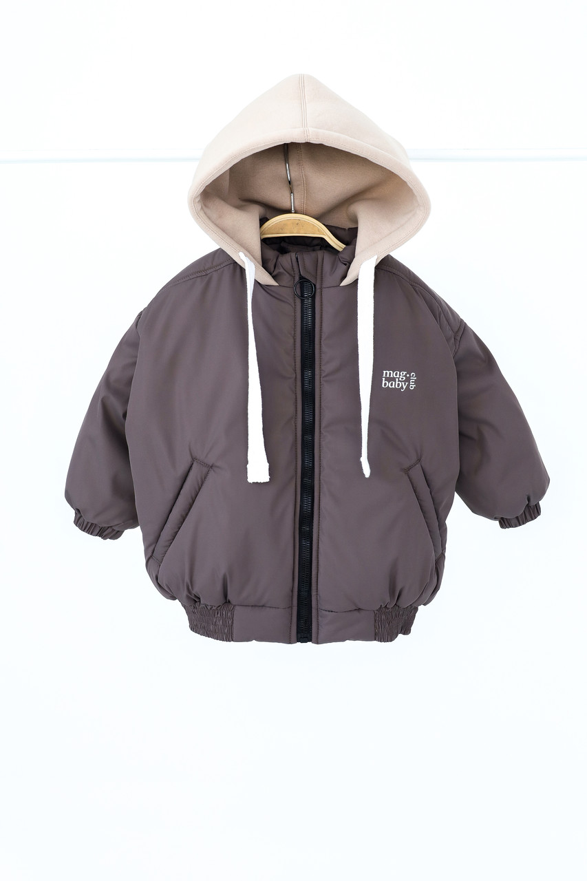 Куртка-бомбер дитяча "Bonny", сіро-коричнева. Топ!, фото 1