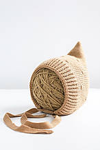В'язана шапка "Piptic", Коричнева 34-38 (0-3 міс.) .Хит!