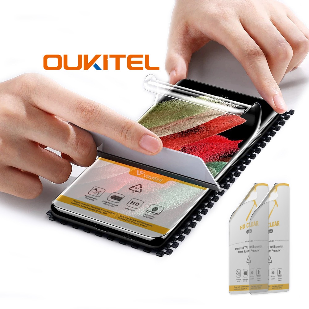 Плівка 2 шт. на Oukitel Будь-яку модель — гідрогелева/поліуретанова TPU захисна протиударна на скло, фото 1