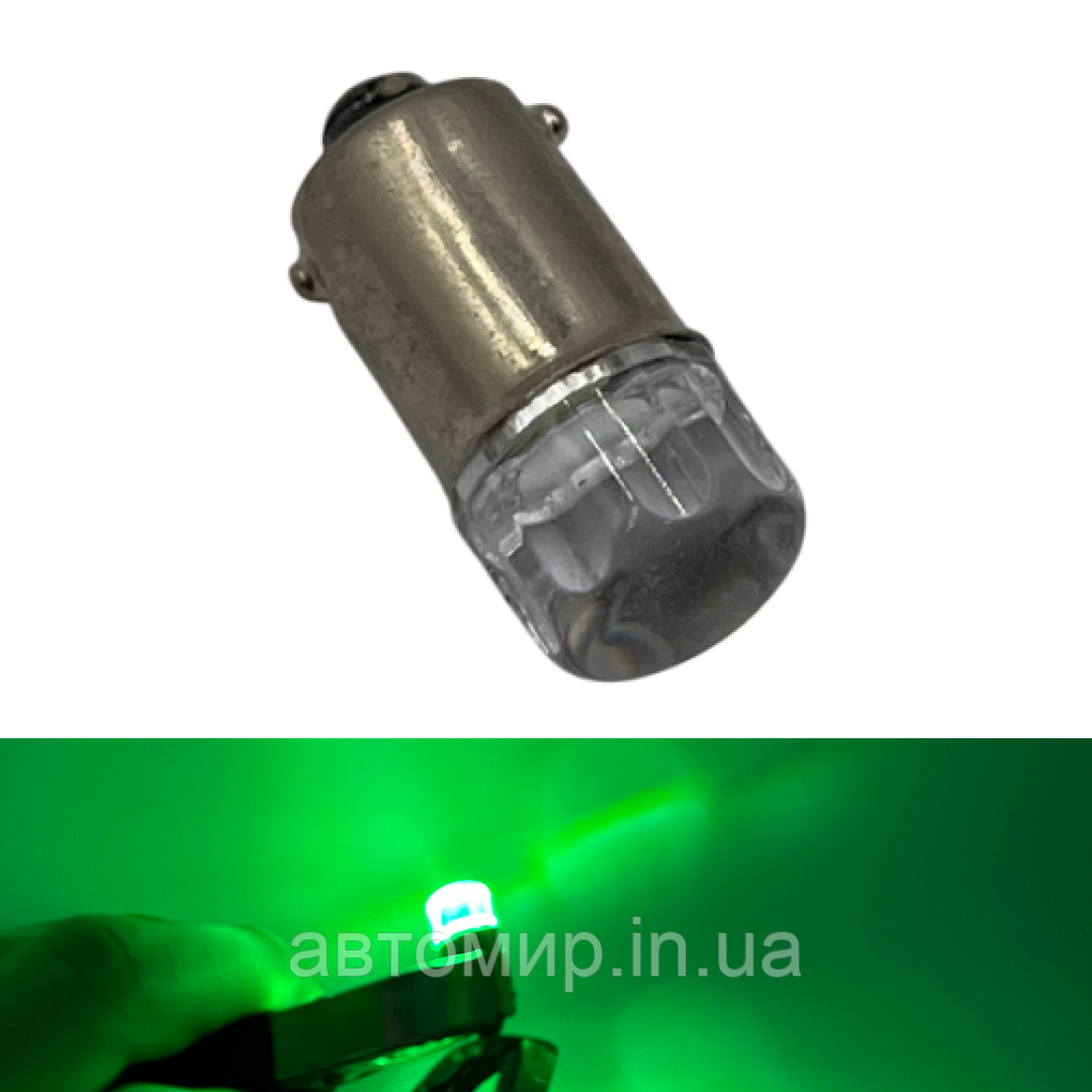 Світлодіодна автомобільна лампа T4 2 SMD кераміка 12V (зелене світіння), фото 1