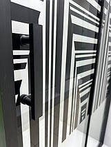 Душова кабіна ARTEX STT-100 black print 100x80х185 см без піддону прозоре скло розсувні двері, фото 3
