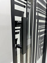 Душова кабіна ARTEX STT-100 black print 100x80х185 см без піддону прозоре скло розсувні двері, фото 4