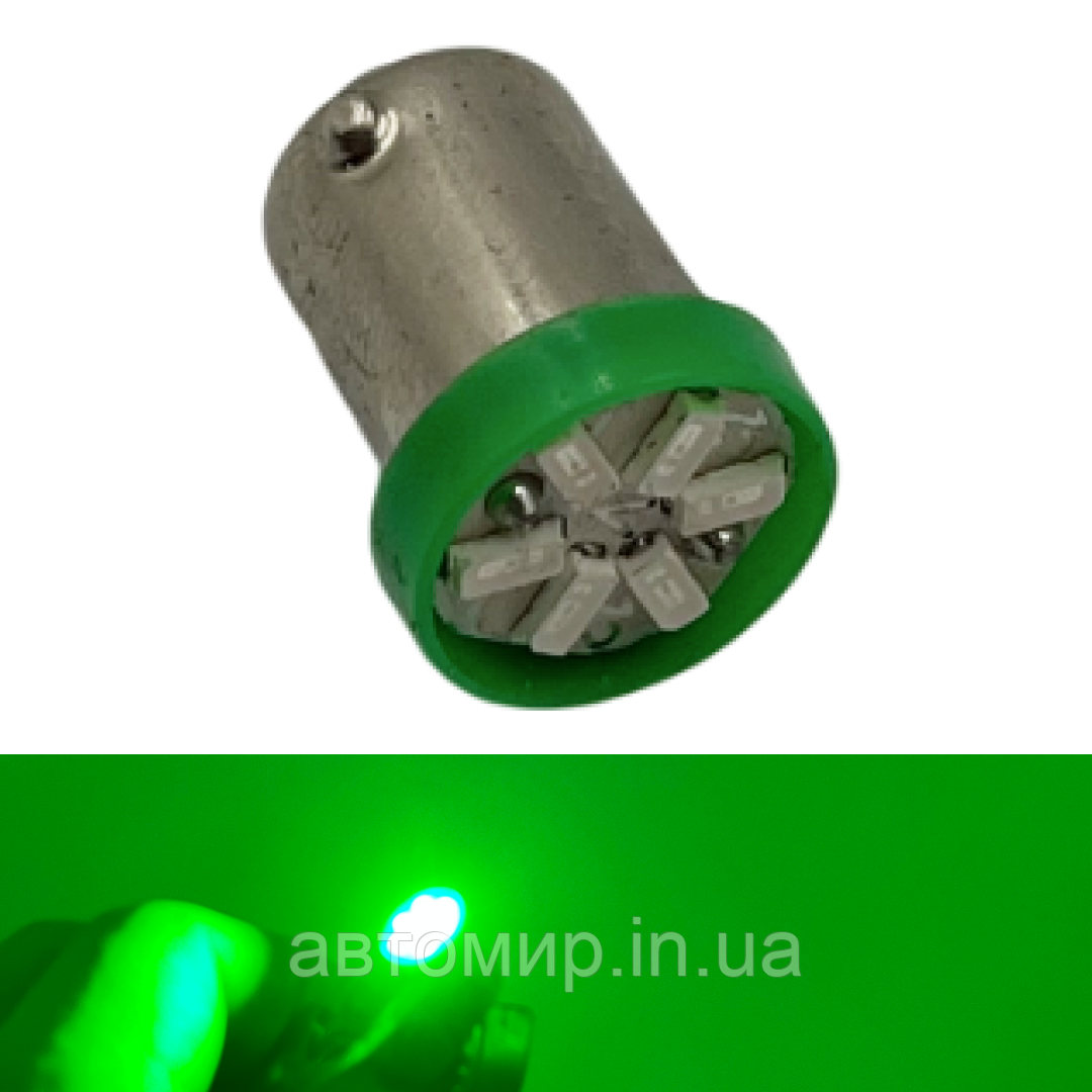 Світлодіодна автомобільна лампа T4 5 SMD 12V (зелена, Харків), фото 1
