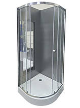 Душова кабіна Veronis KN-15-00 90х90х190 см без піддону хром прозоре скло розсувні двері, фото 3