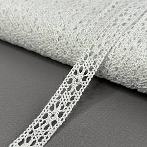 Бавовняне мереживо (льон) 1,4 см - Білий (М5453-2)