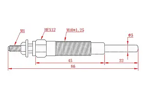 Свічка розжарення двигуна на навантажувач MITSUBISHI FD15-30NT № 32A6603100, фото 3
