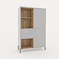 Шафа-буфет Норді на ніжках 1730х1000х400 мм Сірий/Дуб Тахо, фото 3