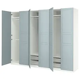 IKEA PAX / FJÄREHALS комбінований гардероб, білий/світлий сіро-блакитний, 300x60x236 см (095.652.21)
