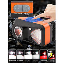 Ліхтар налобний W-18-XPG+6SMD (white+red), Motion Sensor, 1x14500, ЗП Type-C, фото 4