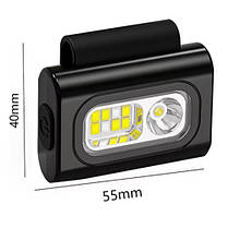 Ліхтар налобний 505-XPE+8SMD (white+red+blue), Li-Ion акумулятор, ЗП Type-C, кліпса на магніті, фото 3