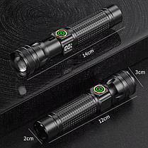 Ліхтар 1136-WHITE LASER LED PM10-TG, Li-Ion акум., індикація заряду, ЗП Type-C, zoom, фото 3