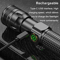 Ліхтар 1136-WHITE LASER LED PM10-TG, Li-Ion акум., індикація заряду, ЗП Type-C, zoom, фото 4